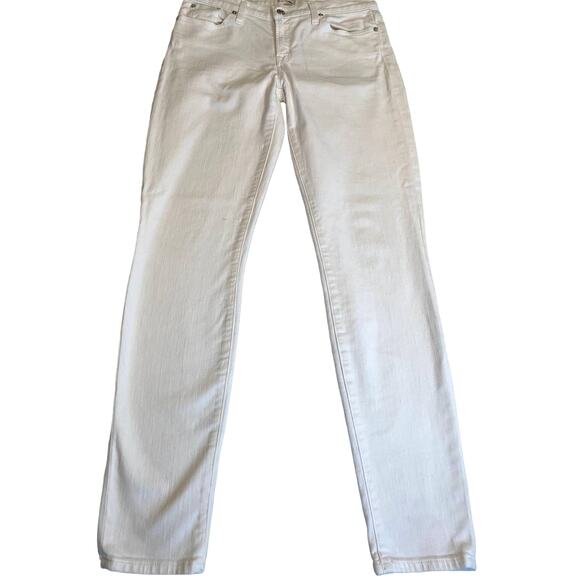 J Crew 8” Toothpick Skinny Classic Mid-Rise Cotton Blend Jeans Women 29T White - Picture 1 of 6